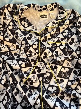 Mickey Mouse black and white button down